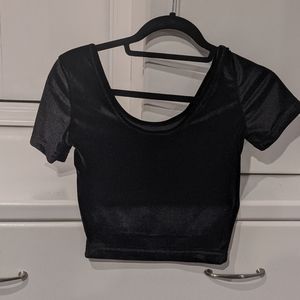 Black velvet crop top